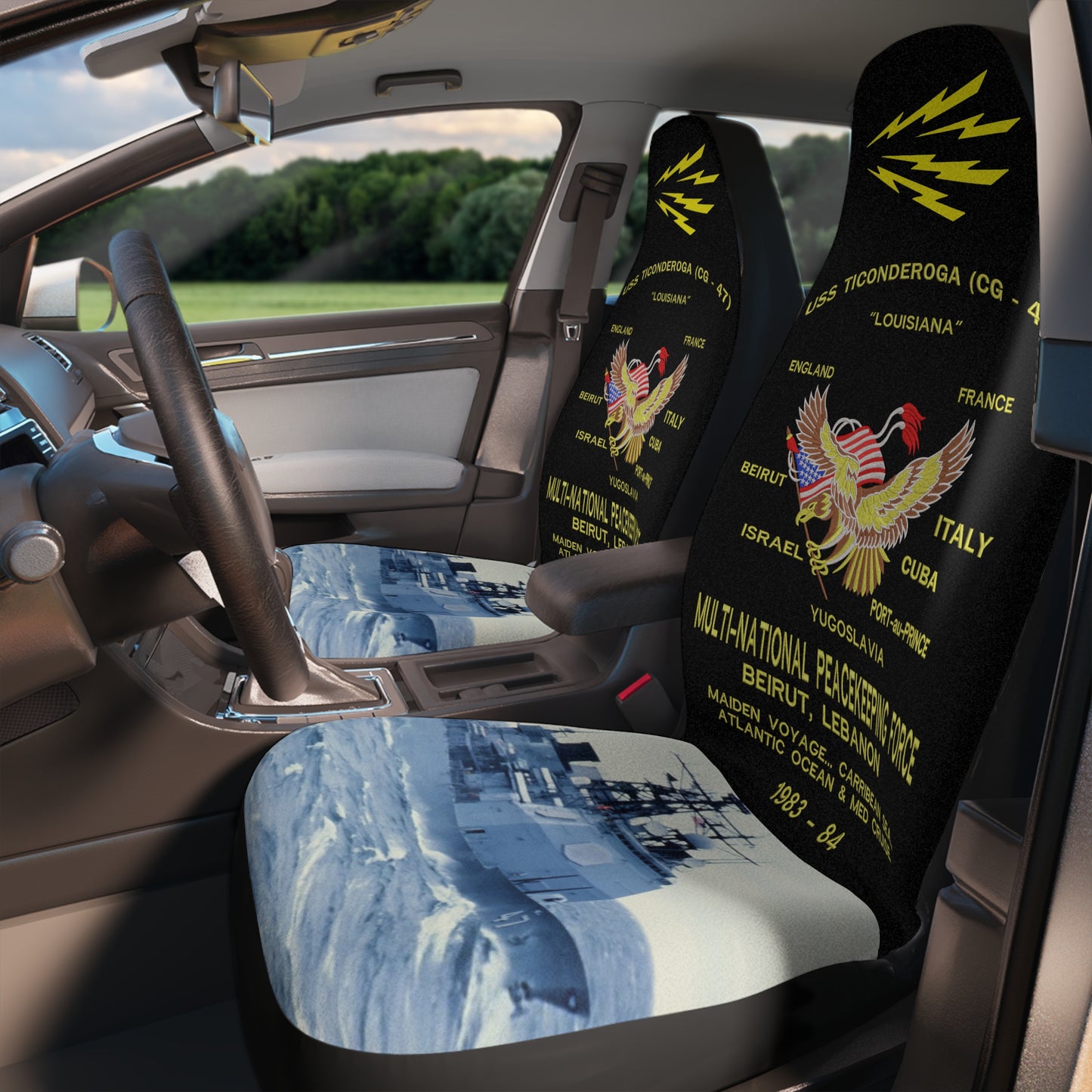 Navy Ships Car Seat Covers for Military Heroes Personalized Car Decor