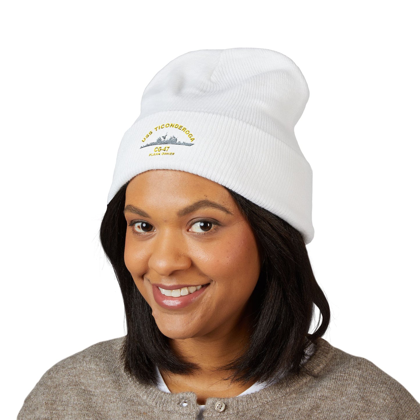 Navy USS Ticonderoga PlankOwner Cuffed Beanie