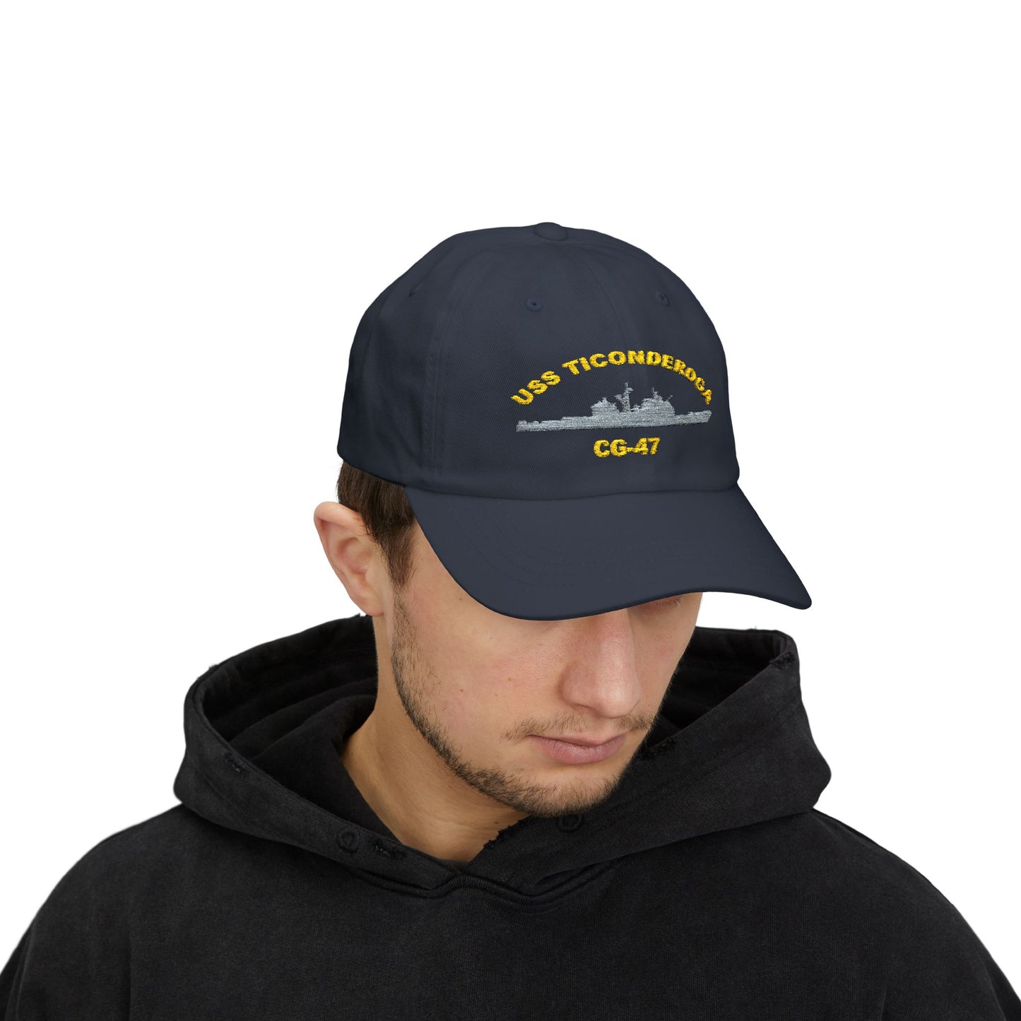 USS Ticonderoga Embroidered Navy Hat, Military