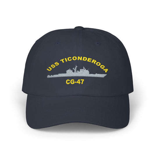 USS Ticonderoga Embroidered Navy Hat, Military